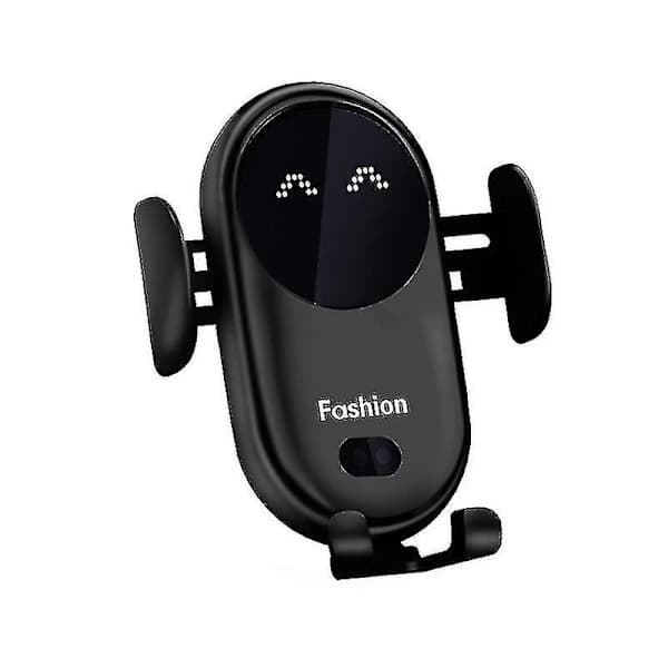 Smart Bil Trådløs Lader Automatisk Sensor Telefonholder (svart),A