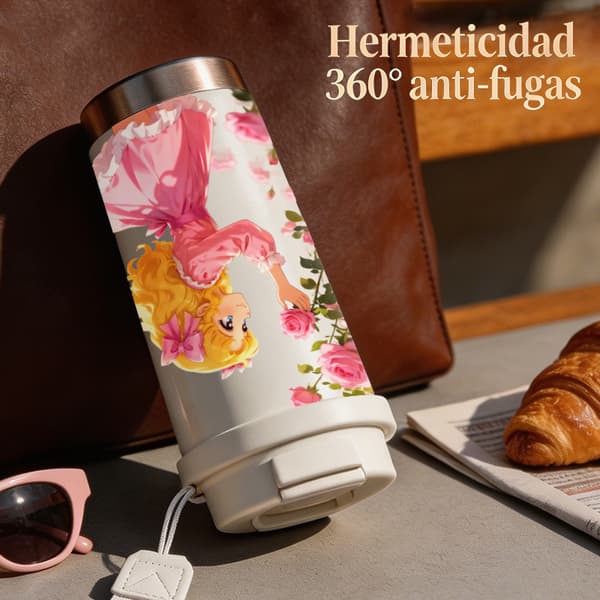 Kaffetermos 500ml Rustfritt Stål Dyreprint Design Black