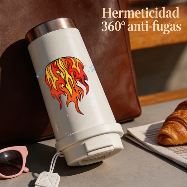 Termisk kaffekopp 500ml rustfritt stål dyredesign White
