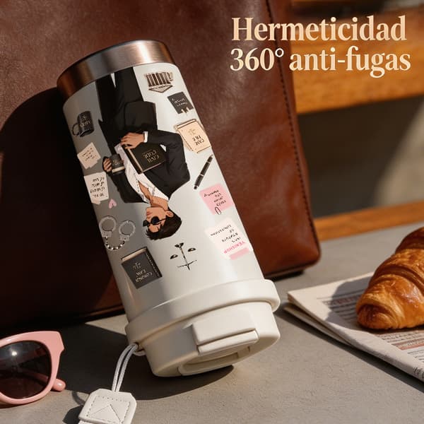 Kaffetermos 500ml Rustfritt Stål Kunstnerisk Design Black