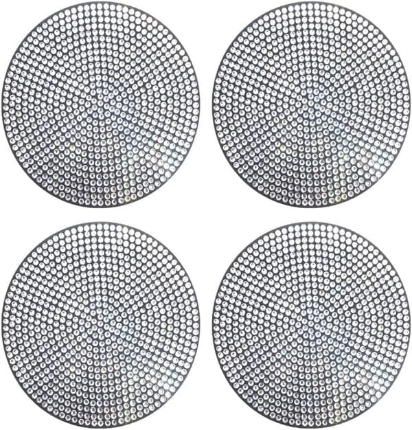 4 st Bildekor (Silver), Mugghållare, Strass