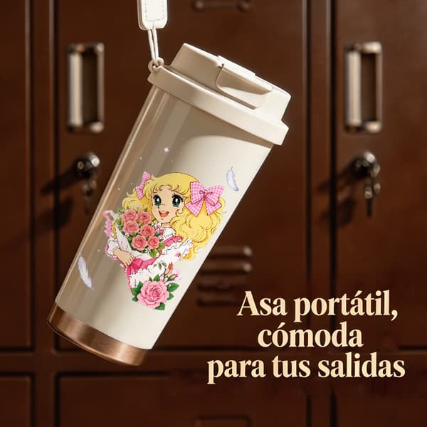 Termosmugg 500ml Rostfritt Stål Militär Design, Isolerad kaffemugg, läckagesäker resemugg med lock White