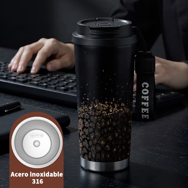 Termokrus 500 ml Rustfrit Stål Militær Design Black