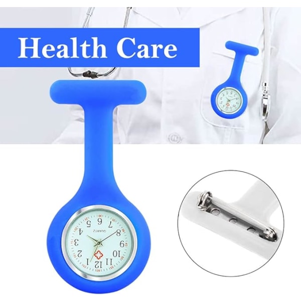 2pcsNurse Watch Brooch, Nurse Watch Silicone Brooch with Pin for