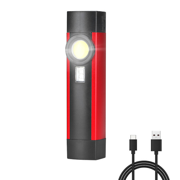 1 stk COB arbejdslys USB genopladelig stærk lys lommelygte