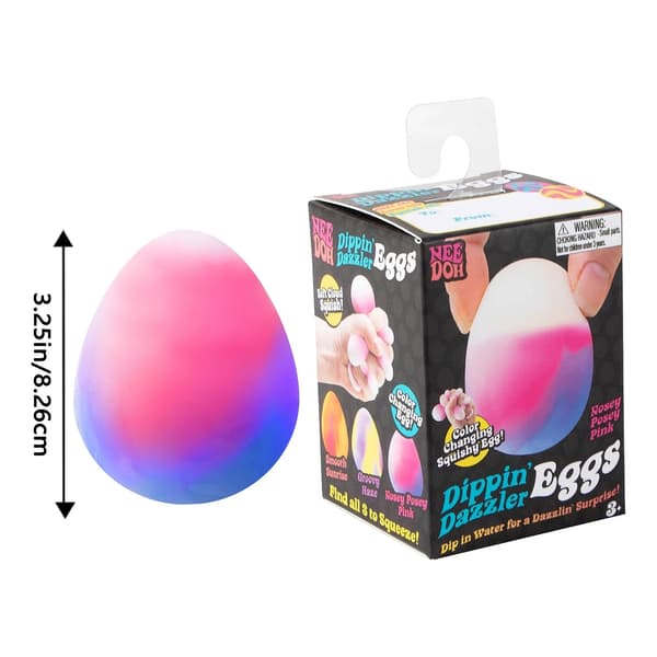 NeeDoh Dippin Dazzler Farveskiftende Æg - Sensorisk Squishy Fidget Legetøj 1 stk - Rosarød Rose red