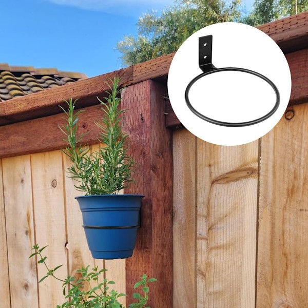 2-pack Blomkrukshållare Växtkrukshållare Ring Väggblomkrukshållare Ring för Väggmontering, för Växtkrukor Svart (6 tum)