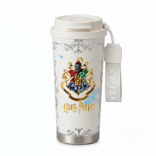 Kaffetermos 500ml Rustfritt Stål Grafisk Design White