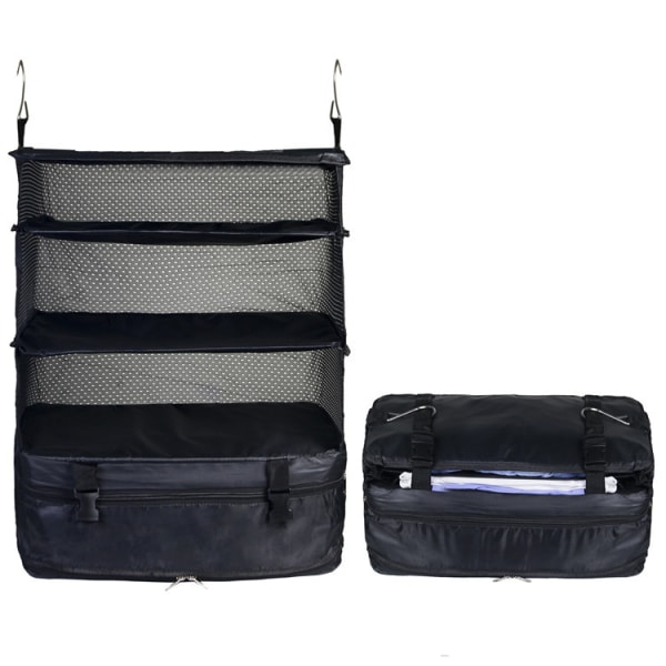 1 Piece Black Clothes Travel Organizer Three Layers Hanging Bag