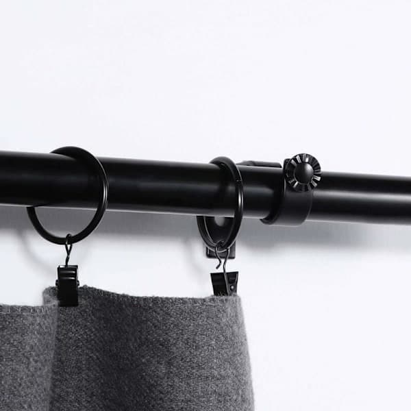 Justerbart gardinstångsfäste gardinstångshållare 20-28mm (Svart) 2st,,A