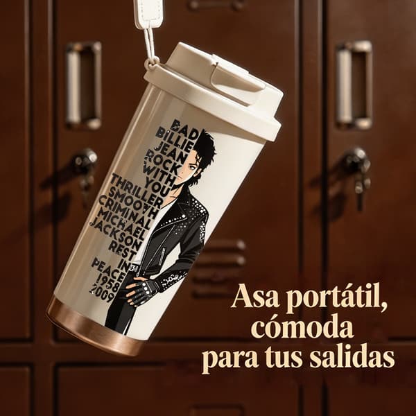 Termokaffekrus 500ml Lufttæt Låg Minimalistisk Design Black