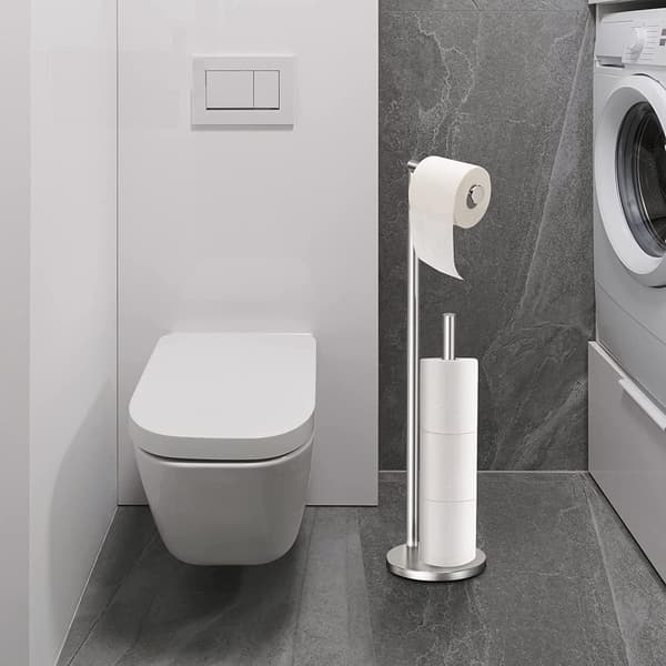 Fritstående toiletpapirholder, sammenklappelig dispenser med plads til 5 ruller