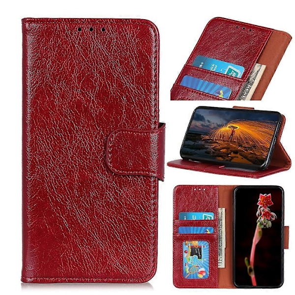 Til Motorola Edge 30 5G Nappa Tekstur Horisontal Flip Læder Telefon Cover Red