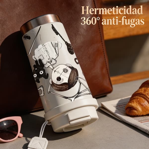Termokopp 500ml Rustfritt Stål Kunstnerisk Design Pink