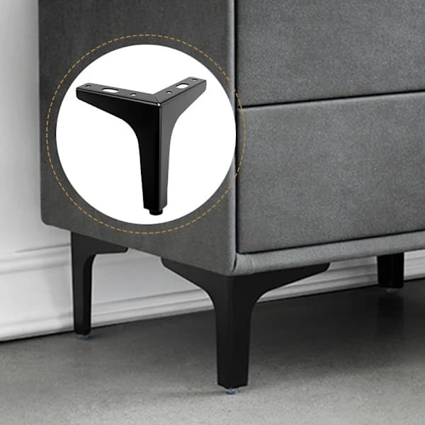 4-pak 13 cm sorte metalmøbelben - til skabe, sofa, sofabord, TV-bord og andre møbelben.,A