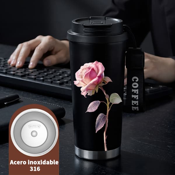 Kaffetermos 500ml Rustfritt Stål Militær Design Black