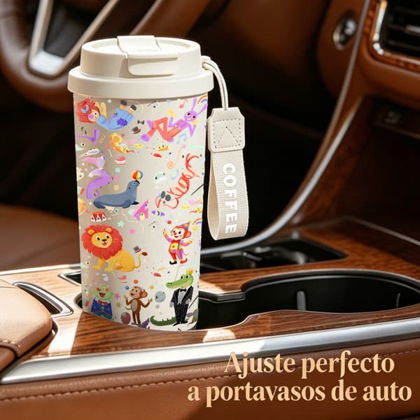 Termokopp 500ml 316 Rustfritt Stål Fargerikt Design White