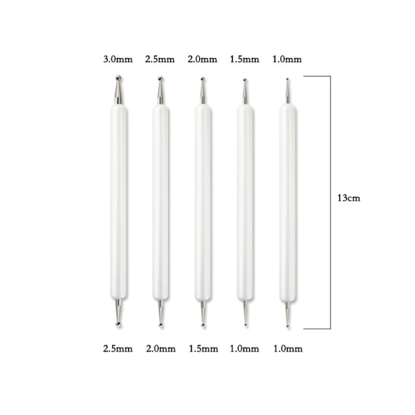 5 Pcs Embossing Tool Set with Different Size Double End Tracing