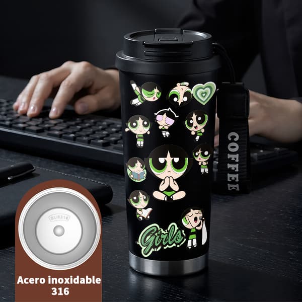 Kaffetermos 500ml Termisk Dyreprint Design Black