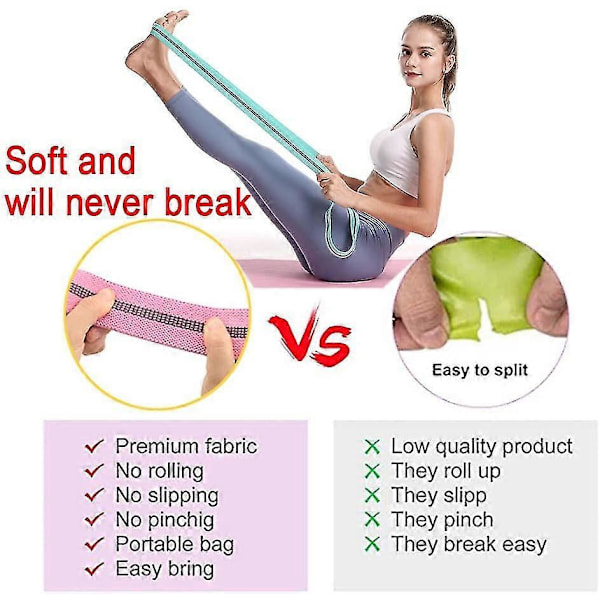 Lange Motstandsbander Kompatibel Med Kvinner Og Menn, Stoff Pull Up Assistanse Bånd, Trening Fitness Strekk Bånd Kompatibel Med Bein Lår H pink-green-purple
