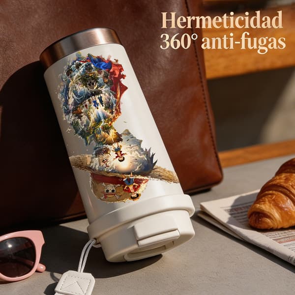 Bærbar kaffetermos 500 ml rustfritt stål retrodesign White