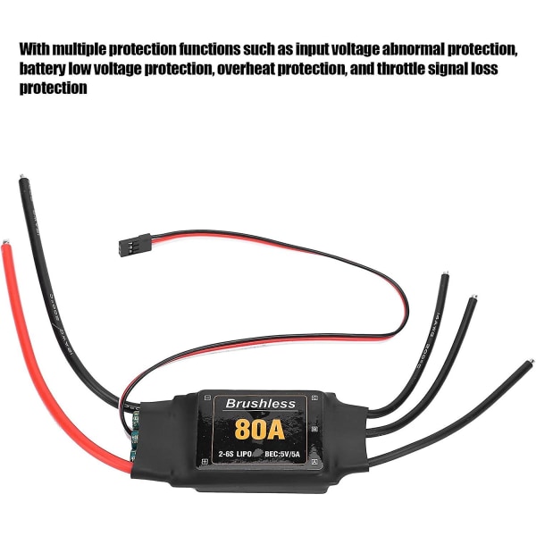 80A Børsteløs ESC, RC Fly Fly Helikopter Elektronisk Fartskontroller Tilbehør Motor Fartskontroller ESC