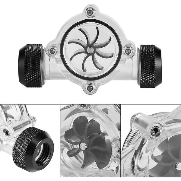 BETTE Vandkøling Flow Meter G1/4\" Hun til Hun Radiator Flow Meter Indikator til PC Vandkøling 8(Sort)