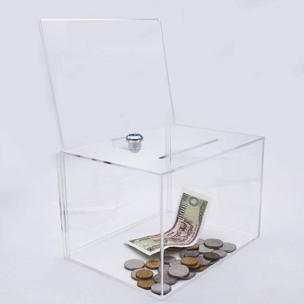 1 st Klassisk Förslagslåda/Myntbox med Lås Transparent