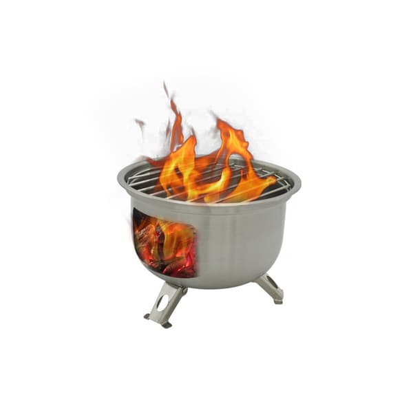 1 st. liten grill för utomhus, rostfritt stål picknickgrill