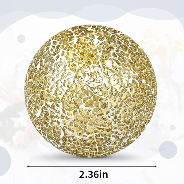 1 Styck Guldmosaikkulor Dekorativa glaskulor 6cm mosaik