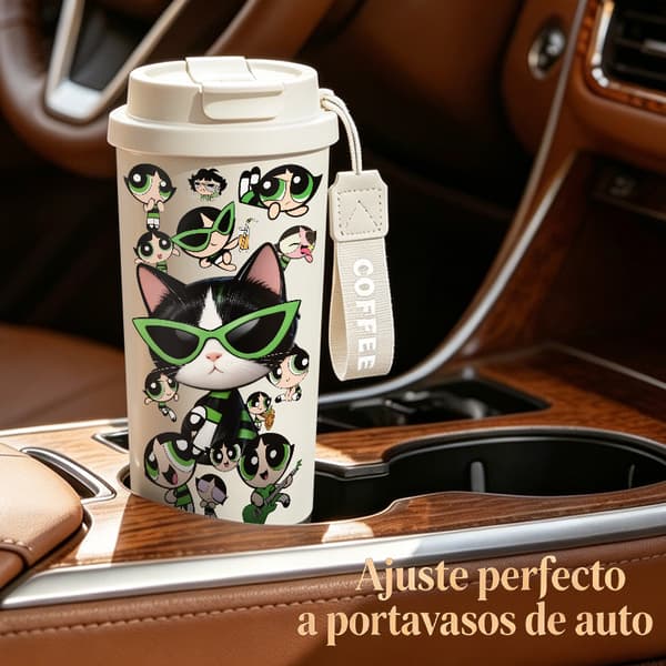 Termisk kaffekopp 500ml rustfritt stål minimalistisk design Black