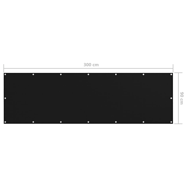 vidaXL Balkonskærm sort 90x300 cm oxfordstof Sort