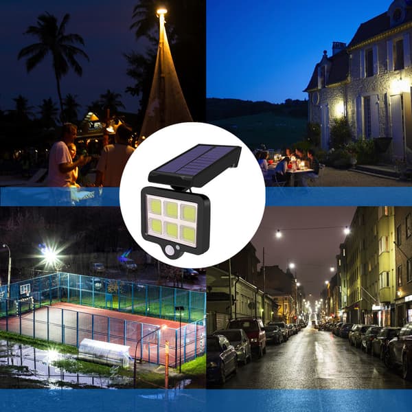 1 stk COB Solcelle Fjernkontroll Vegglampe 96LED Solcelle Gate