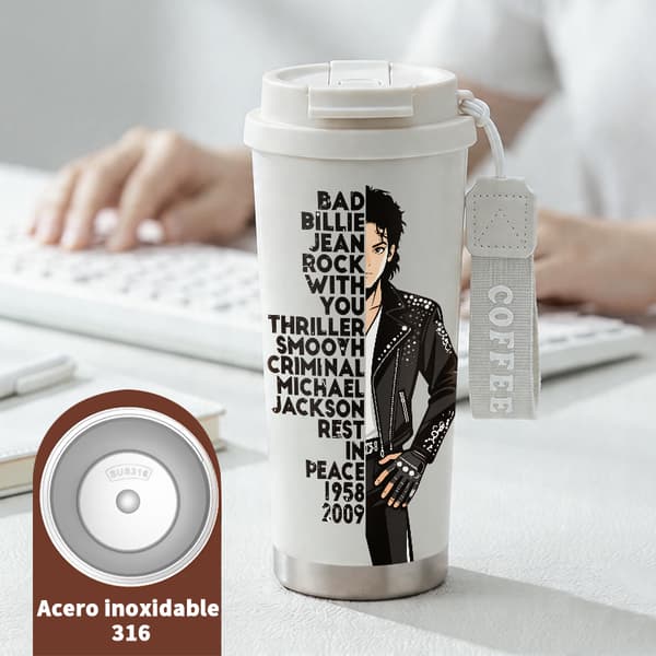 Termokaffekrus 500ml Lufttæt Låg Minimalistisk Design White