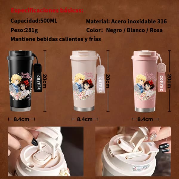Kaffetermos 500ml 316 Rustfritt Stål Juledesign Black