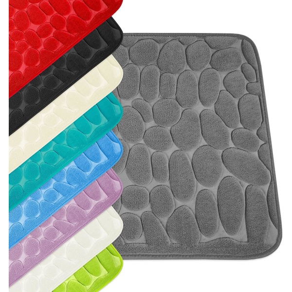 Stone Non Slip Bath Mat - Grey, Memory Foam - 40*60cm Bath