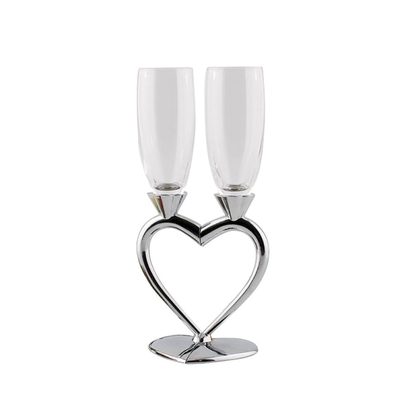 Set med 2 glas silver kreativa champagneglas bröllop