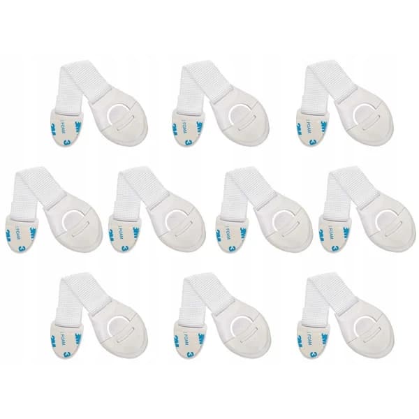 10x Skåpsspärr / Lådspärr / Barnlås Vit