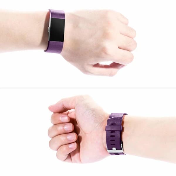 Fitbit Charge 2 armbånd silikone 3-pak (S) Sort/Blå/Lilla