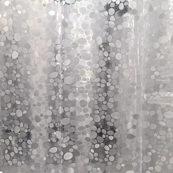 INF Duschdraperi med stenmönster Transparent 2 x 1,8 m