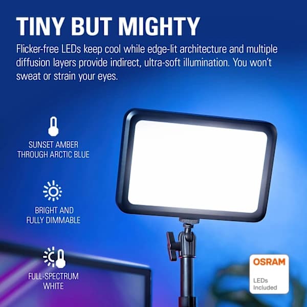 Bærbar LED-panel til streaming, videokonferencer, spil osv., A