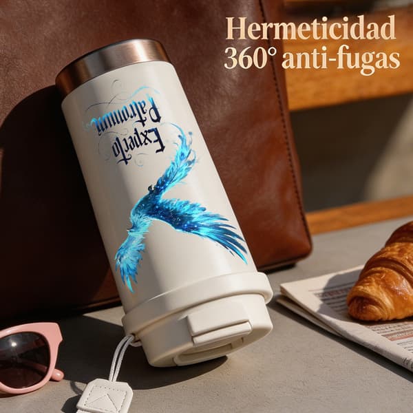 Termokopp 500ml Miljøvennlig Geometrisk Design White