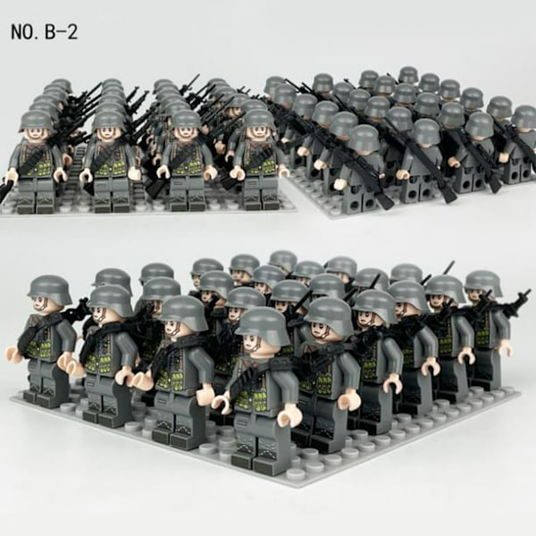 24 st Militär Soldat Byggklossar Armé Array Byggstenar Minifigurer Leksaker För Pojkar Födelsedag Julgåvor