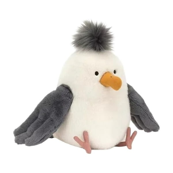 Jellycat Udstoppede, Jellycat Måge Plysdyr, Måge Udstoppede Dyr Samleobjekt Legetøj, Søde Plysdyr, Bløde Krammedyr, 25 cm