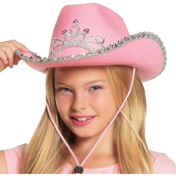 38*30*13cm - Glimmer Kids Hat med Tiara, Silver Pannband, Hatt