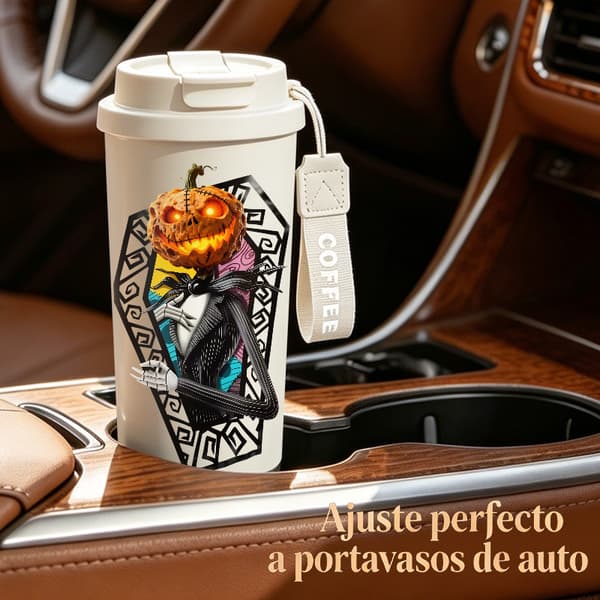 Termokopp 500ml 316 Rustfritt Stål Tegneseriedesign Black