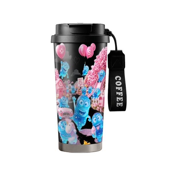 Bærbar Kaffe Termos 500ml 316 Rustfritt Stål Halloween Design Black
