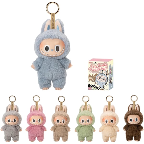1 stk POP MART LABUBU The Monsters Spennende Macaron Plysjdukker Figur Leker Blindbokser (Litchi mold) Litchi mold
