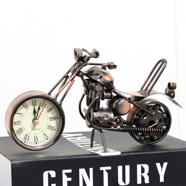 1 stk kreativ jern motorcykel model ur hjemme stue