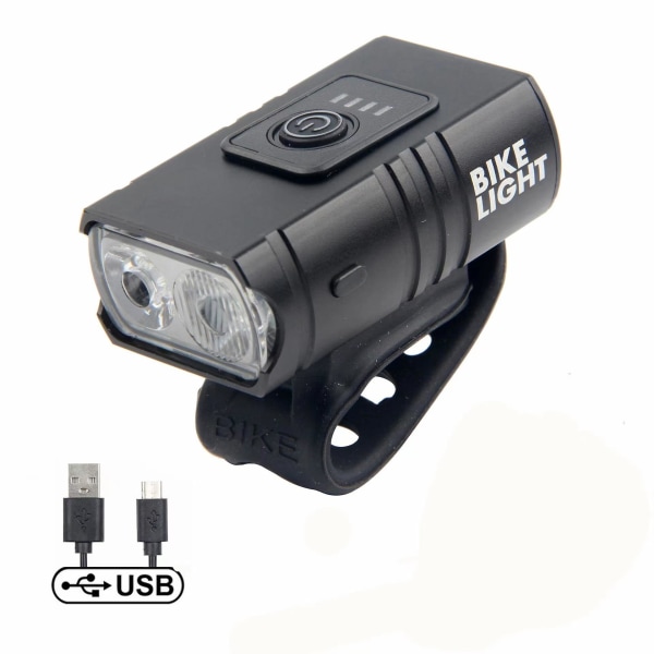 Sykkellys USB-oppladbar T6 LED sykkellys MTB lommelykt sykkellykt for sykling, 65*39*38mm